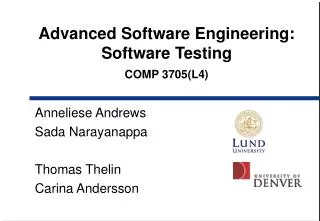 Advanced Software Engineering: Software Testing COMP 3705(L4)