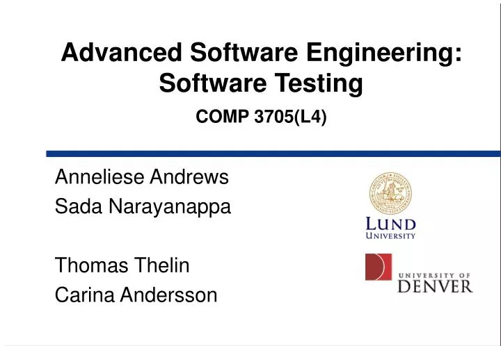 advanced software engineering software testing comp 3705 l4