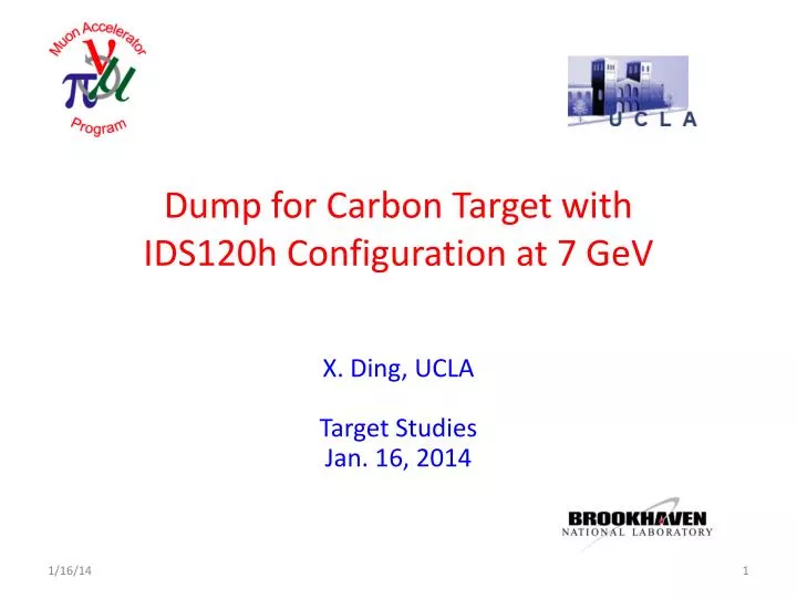 dump for carbon target with ids120h configuration at 7 gev