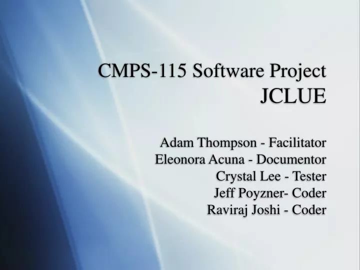 cmps 115 software project jclue