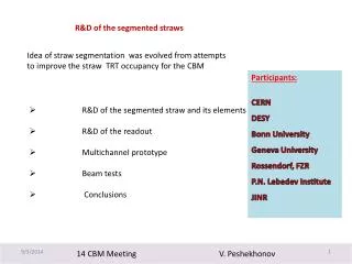 14 CBM Meeting V. Peshekhonov