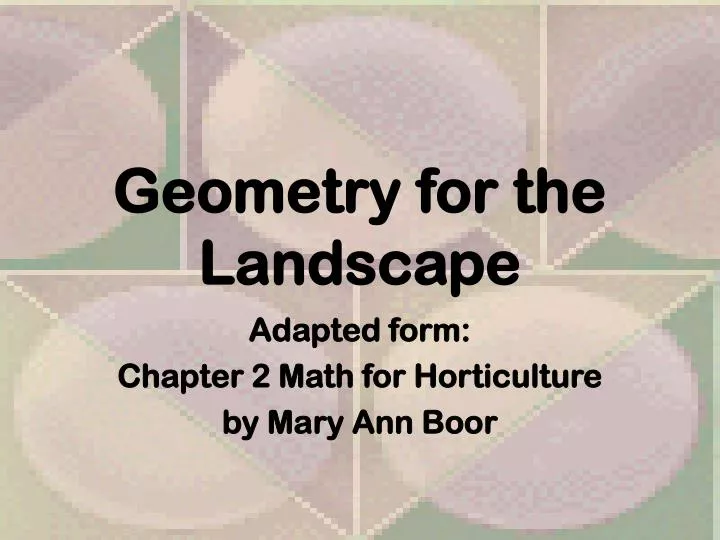geometry for the landscape