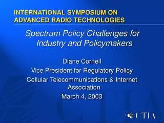 INTERNATIONAL SYMPOSIUM ON ADVANCED RADIO TECHNOLOGIES