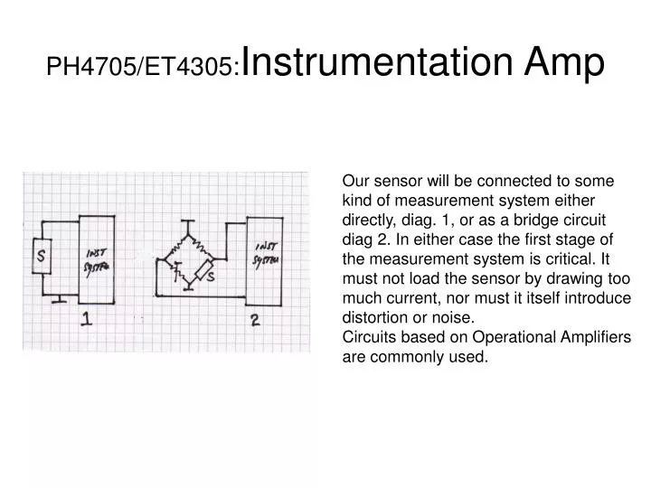 ph4705 et4305 instrumentation amp