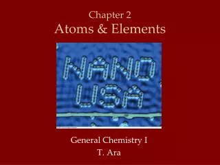 Chapter 2 Atoms &amp; Elements