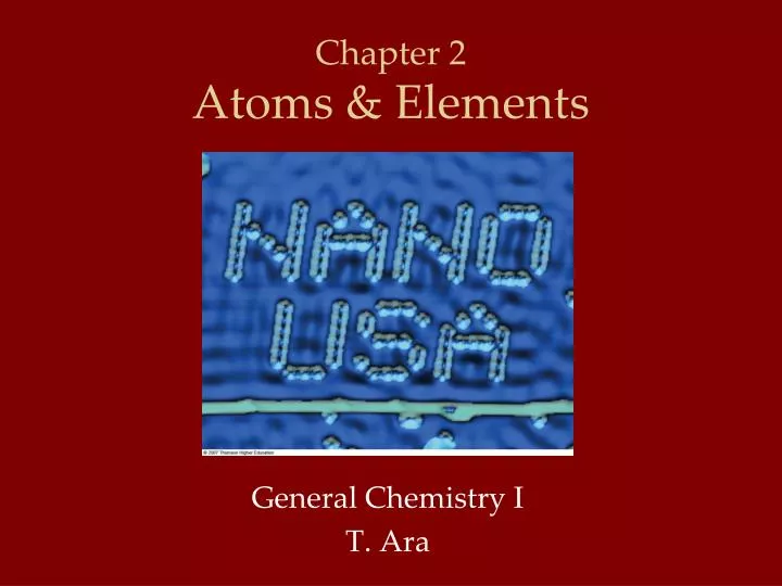 chapter 2 atoms elements