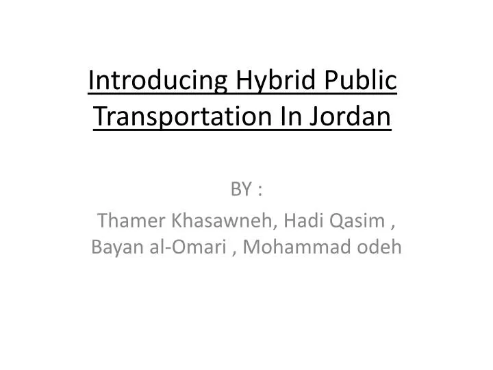 introducing hybrid public transportation in jordan