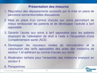 pr sentation des mesures