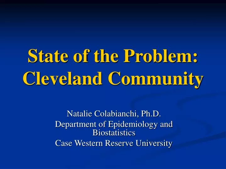 state of the problem cleveland community