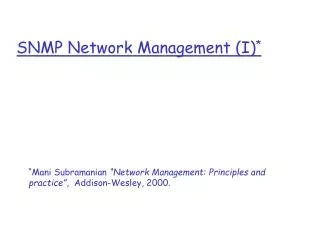 SNMP Network Management (I) *