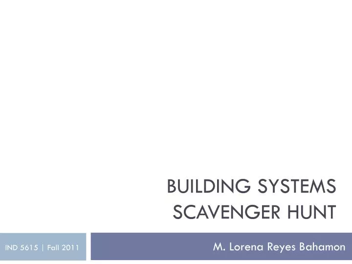 building systems scavenger hunt