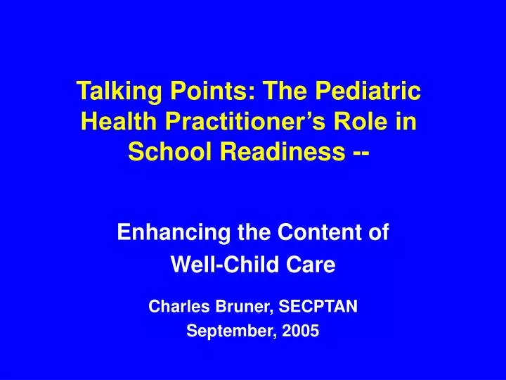 talking points the pediatric health practitioner s role in school readiness
