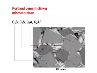 Portland cement clinker microstructure C 3 S, C 2 S, C 3 A, C 4 AF