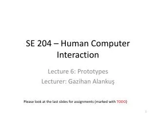 SE 204 – Human Computer Interaction