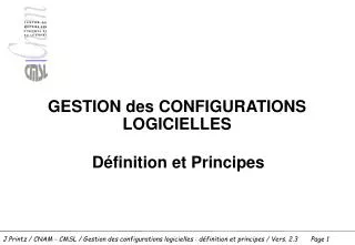gestion des configurations logicielles