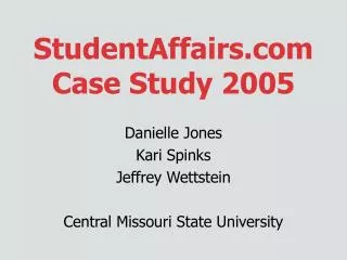 StudentAffairs Case Study 2005