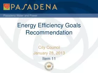 Energy Efficiency Goals Recommendation