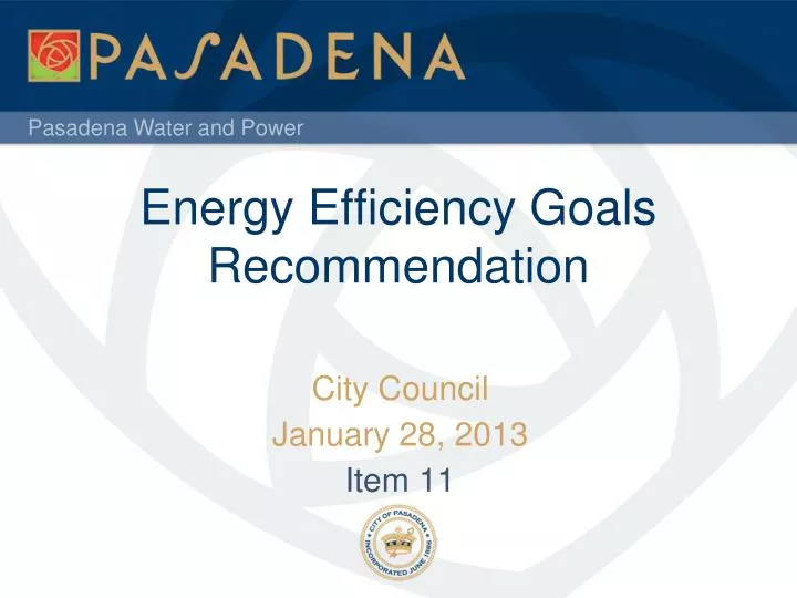 energy efficiency goals recommendation