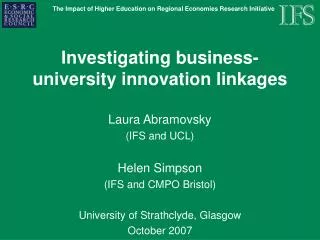 Investigating business-university innovation linkages