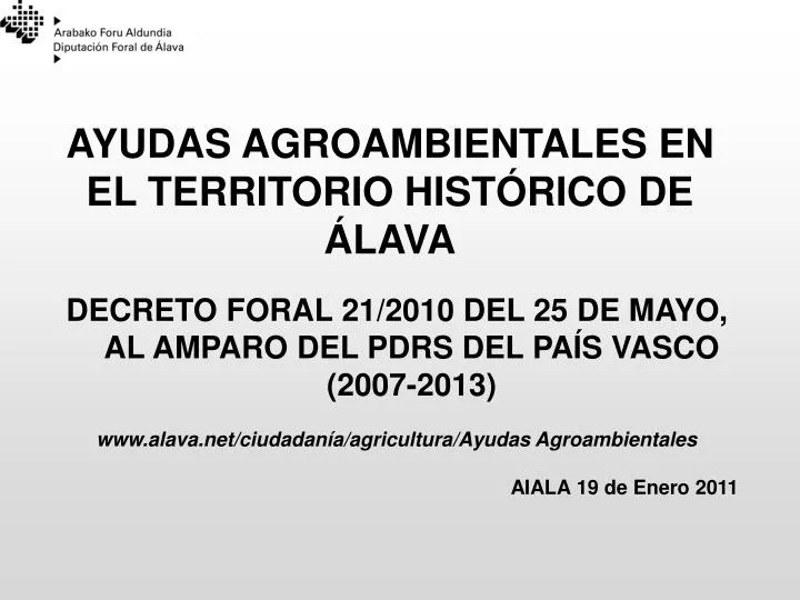 ayudas agroambientales en el territorio hist rico de lava