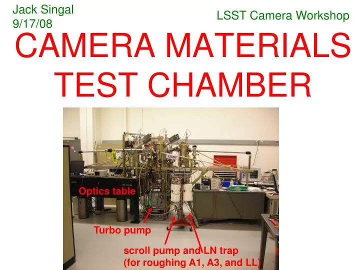 camera materials test chamber