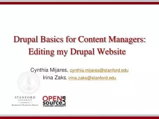 Drupal Basics for Content Managers: Editing my Drupal Website