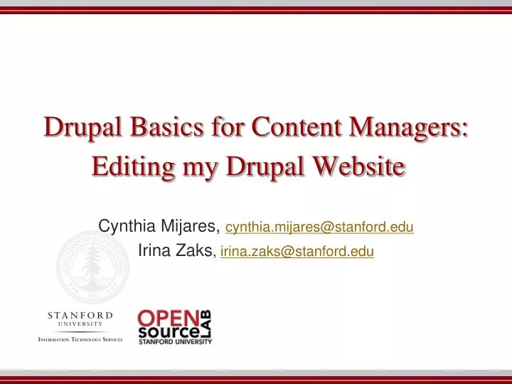 drupal basics for content managers editing my drupal website