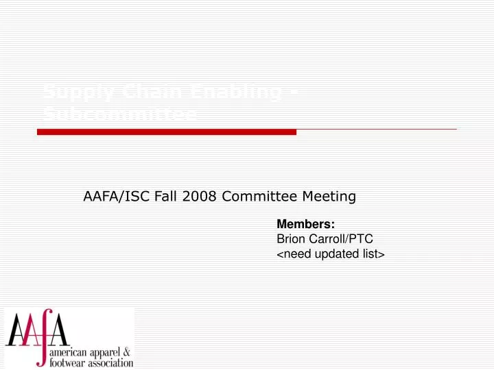 supply chain enabling subcommittee