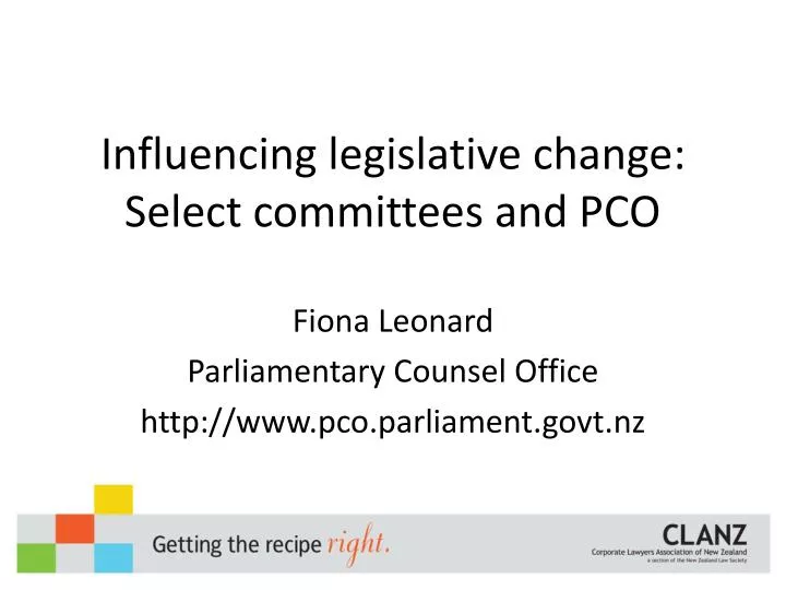 influencing legislative change select committees and pco