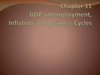 Chapter 11 GDP, Unemployment, Inflation and Business Cycles