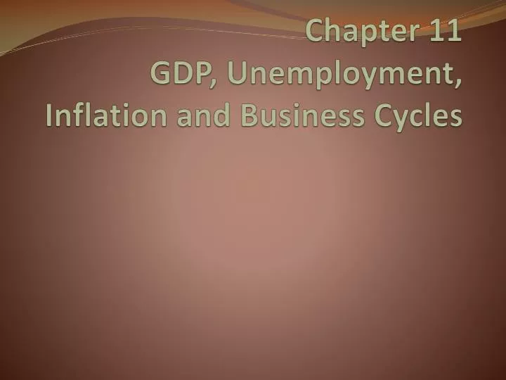 chapter 11 gdp unemployment inflation and business cycles