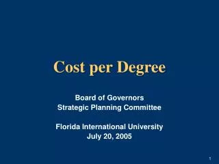 Cost per Degree
