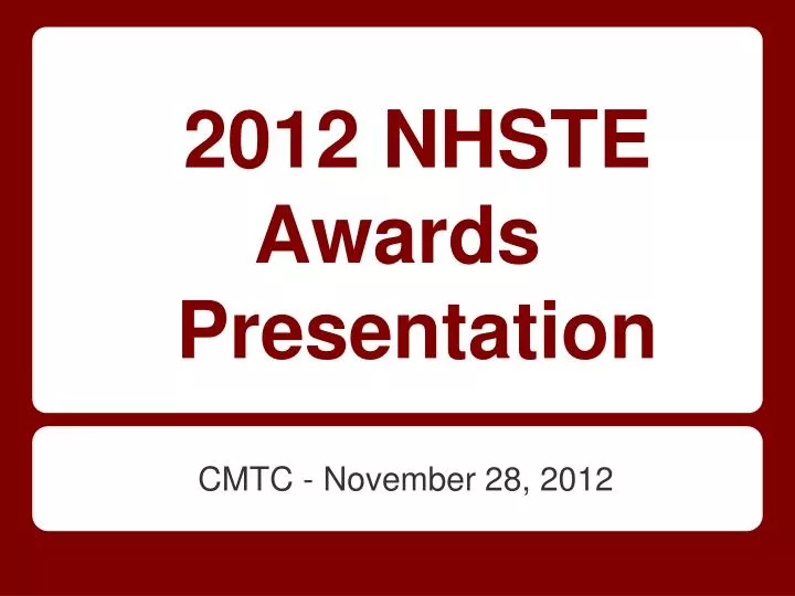 2012 nhste awards presentation