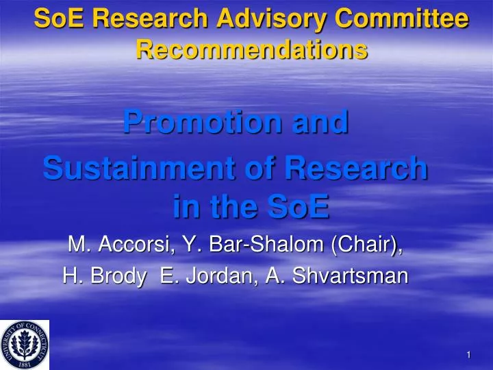 soe research advisory committee recommendations