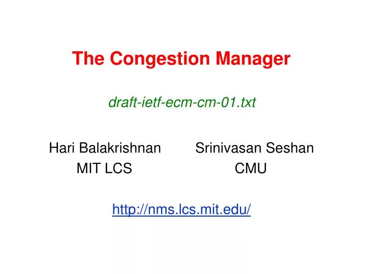 the congestion manager