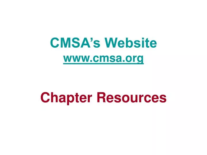 cmsa s website www cmsa org