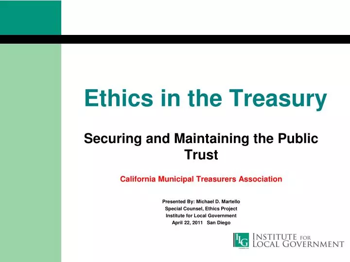 ethics in the treasury