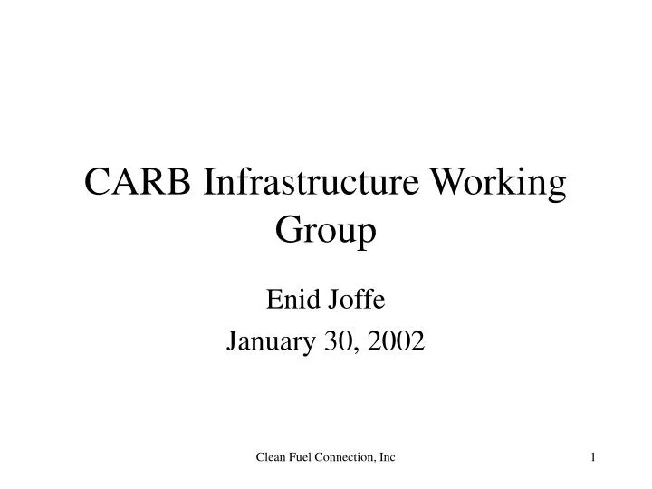 carb infrastructure working group