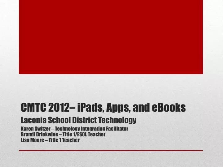 cmtc 2012 ipads apps and ebooks