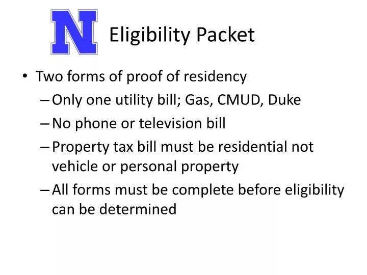 eligibility packet