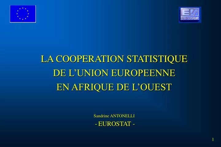 la cooperation statistique de l union europeenne en afrique de l ouest sandrine antonelli eurostat