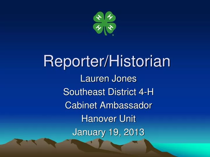 reporter historian
