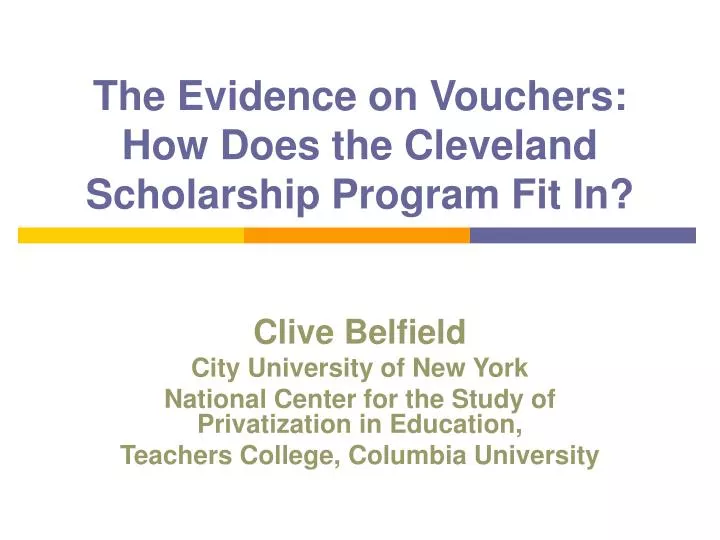 the evidence on vouchers how does the cleveland scholarship program fit in