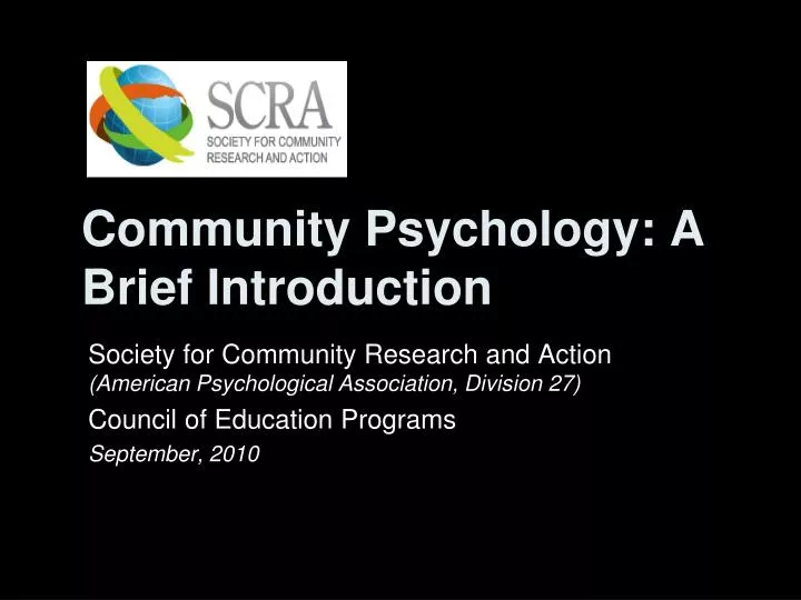 community psychology a brief introduction