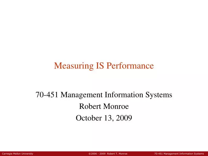 measuring is performance