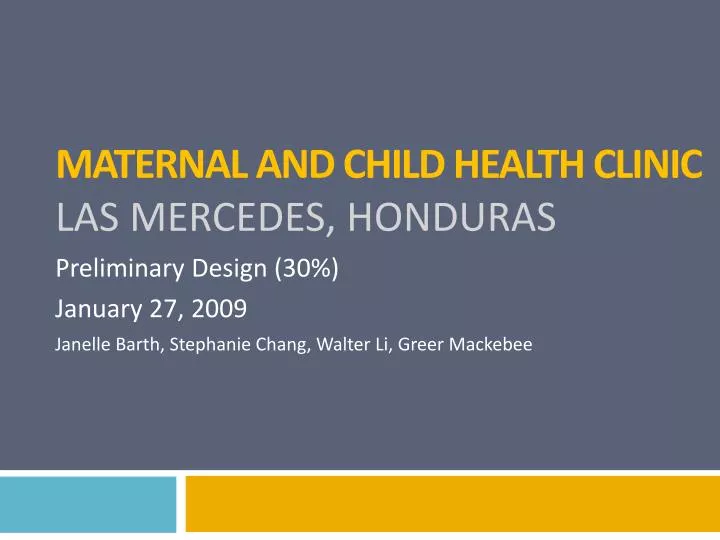 maternal and child health clinic las mercedes honduras
