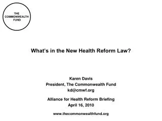What’s in the New Health Reform Law?