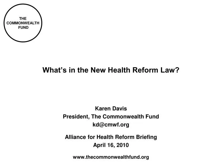 what s in the new health reform law