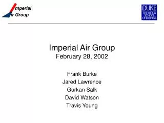 Imperial Air Group February 28, 2002