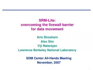 SRM-Lite: overcoming the firewall barrier for data movement